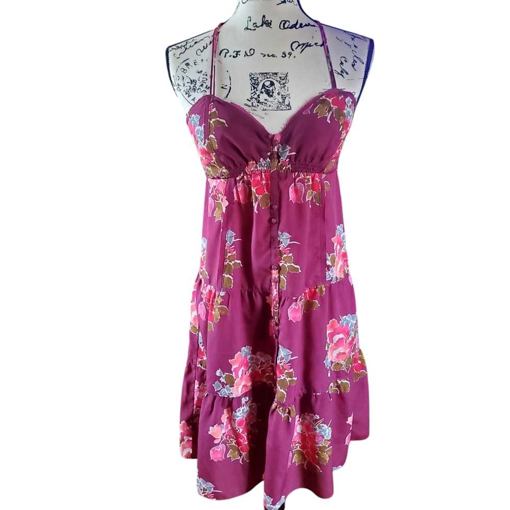 American Eagle Floral A-Line Dress Size 6 Sleeveless Strappy